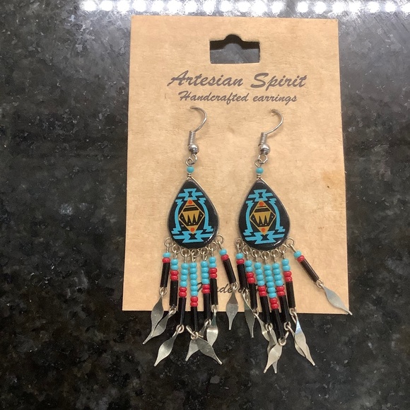 Beaded Pierced Handcrafted Earrings - Picture 1 of 4